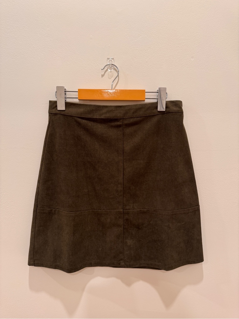 dark green faux suede mini skirt!